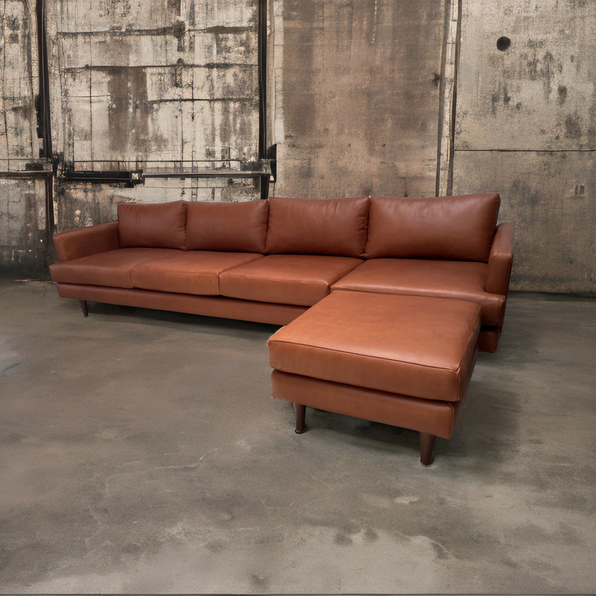 Sillon de Cuero – Slim Sasiori Color Fargo Whiskey, asiento liso, Cuero 100% Natural Uruguayo