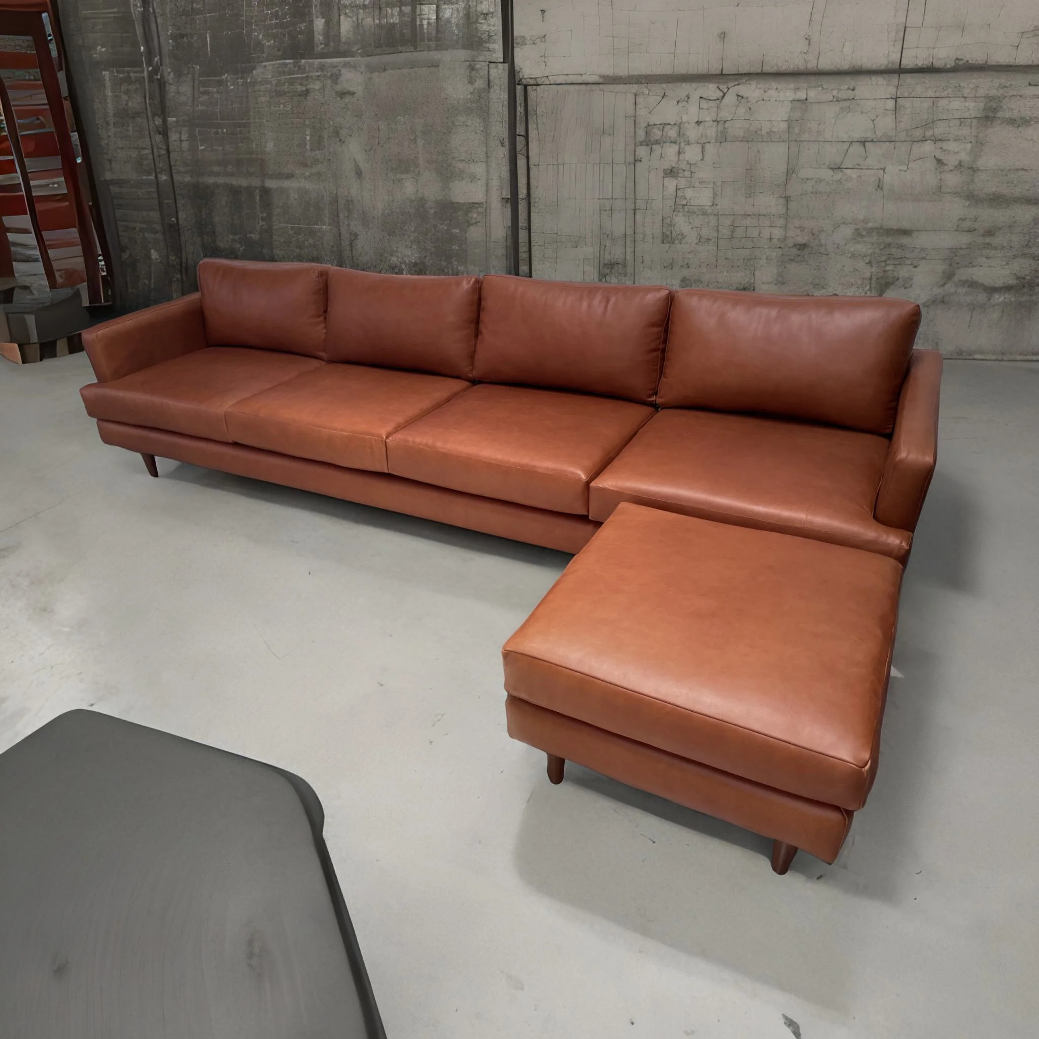 Sillon de Cuero – Slim Sasiori Color fargo whiskey, asiento liso, Cuero 100% Natural Uruguayo